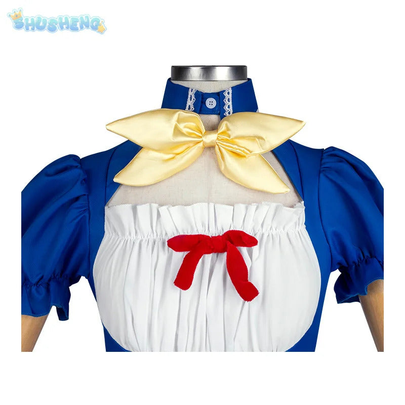 Anime EVA Asuka Langley Soryu Ayanami Rei Cosplay Costume Halloween Party Sweet Maid Uniform Dress Socks Headwear Prop Woman Set