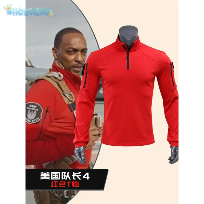 Movie Superhero Captain 4 Sam Wilson cosplay Falcon costume Halloween Carnival Red Jacket Coat Men Women Fashion Uniform set