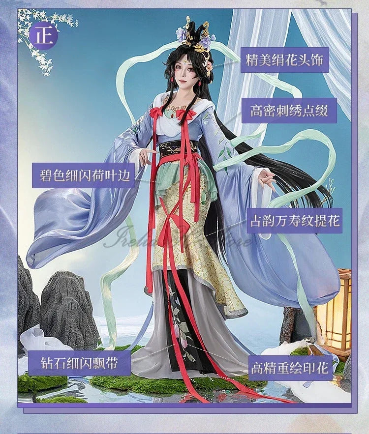 Game Reverse:1999 Jiu Niangzi Cosplay Costume Halloween Carnival Chinese Style Gorgeous Hanfu Dress Accessories Prop Woman Set