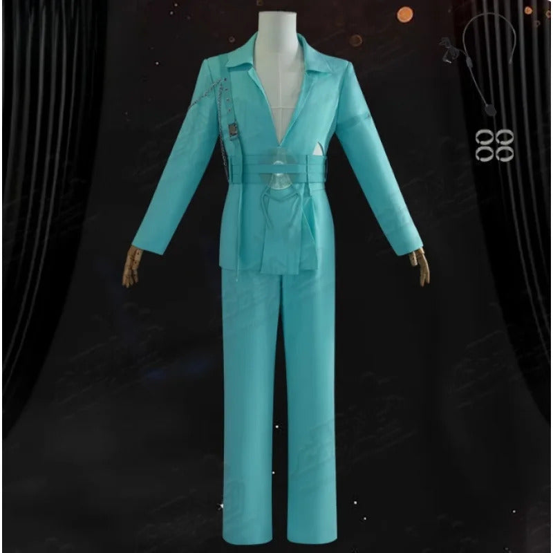 Shusheng-N Anime Alien Stage Luka R7 Cosplay Blink Costume New blue suit pants accessory set Halloween carnival fashion men women uniform