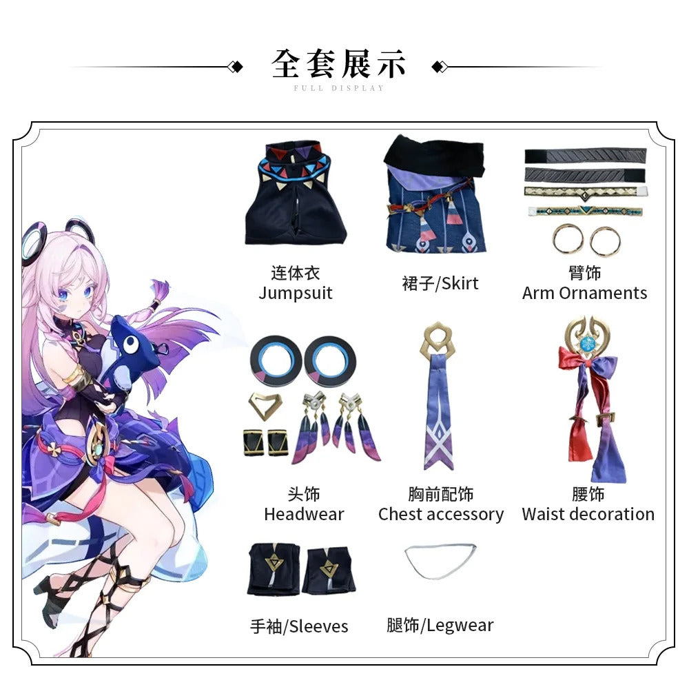 Citlali Cosplay Costume Dress Genshin Impact Outfit Headwear Masters of The Night-Wind Natlan Halloween Party Women Carnival