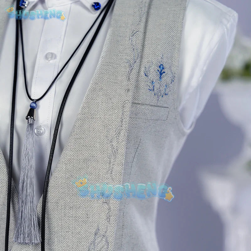 Game Love And Deepspace Xavier Cosplay Costume Silver Polyphony Waterfall Sonata Uniform Halloween Party Women Carnival Outfit