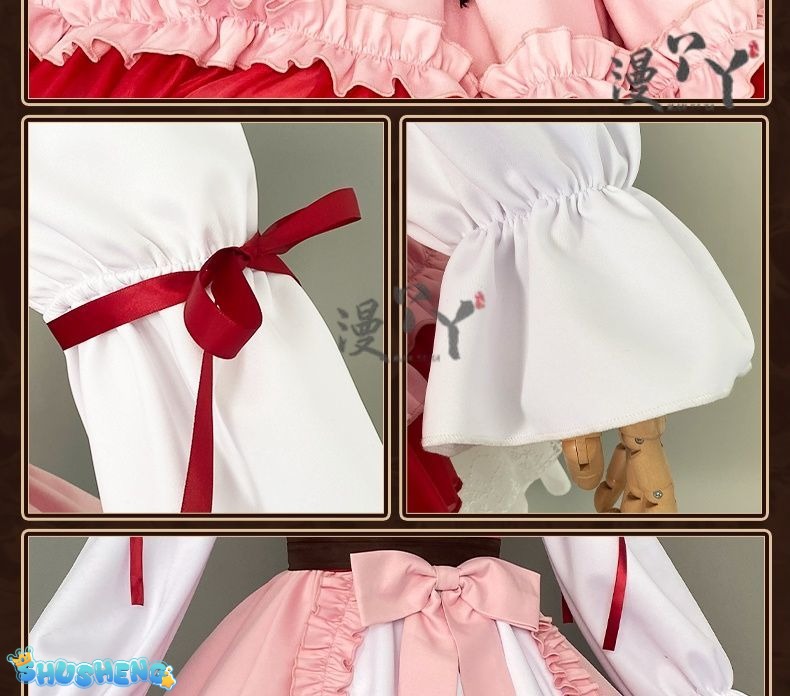 Honkai Impact 3 Cosplay Elysia Blossoming Spring Dress Lolita Cosplay Costume With Bow Game Halloween Costume