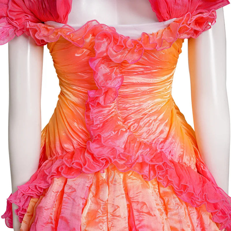 Movie Wicked Glinda Cosplay Costume Glinda Halloween Carnival Women's Gradient Dress Gorgeous Sexy Uniform New Set XS-XXXL