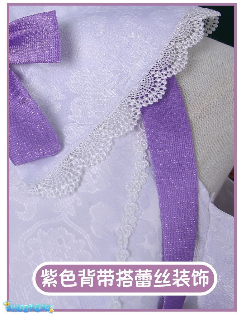 Anime Re:Zero Emilia Cosplay Costume Wigs Suit Coser Halloween Party Role Play Outfit Dress