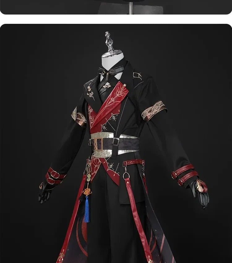 Shusheng-N Love and Deepspace Xavier Cosplay Costume Black Hunter Uniform Shimmering Moonlight Halloween Party Women Men Carnival