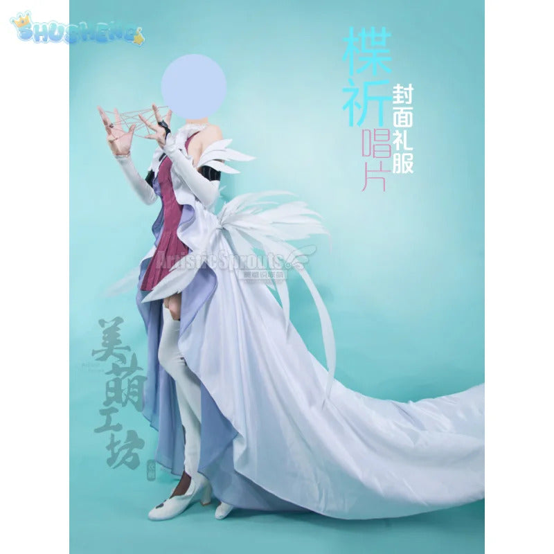 Anime Guilty Crown Inori Yuzuriha Cosplay Costume Women's new elegant Halloween party dress wig accessories props uniform set