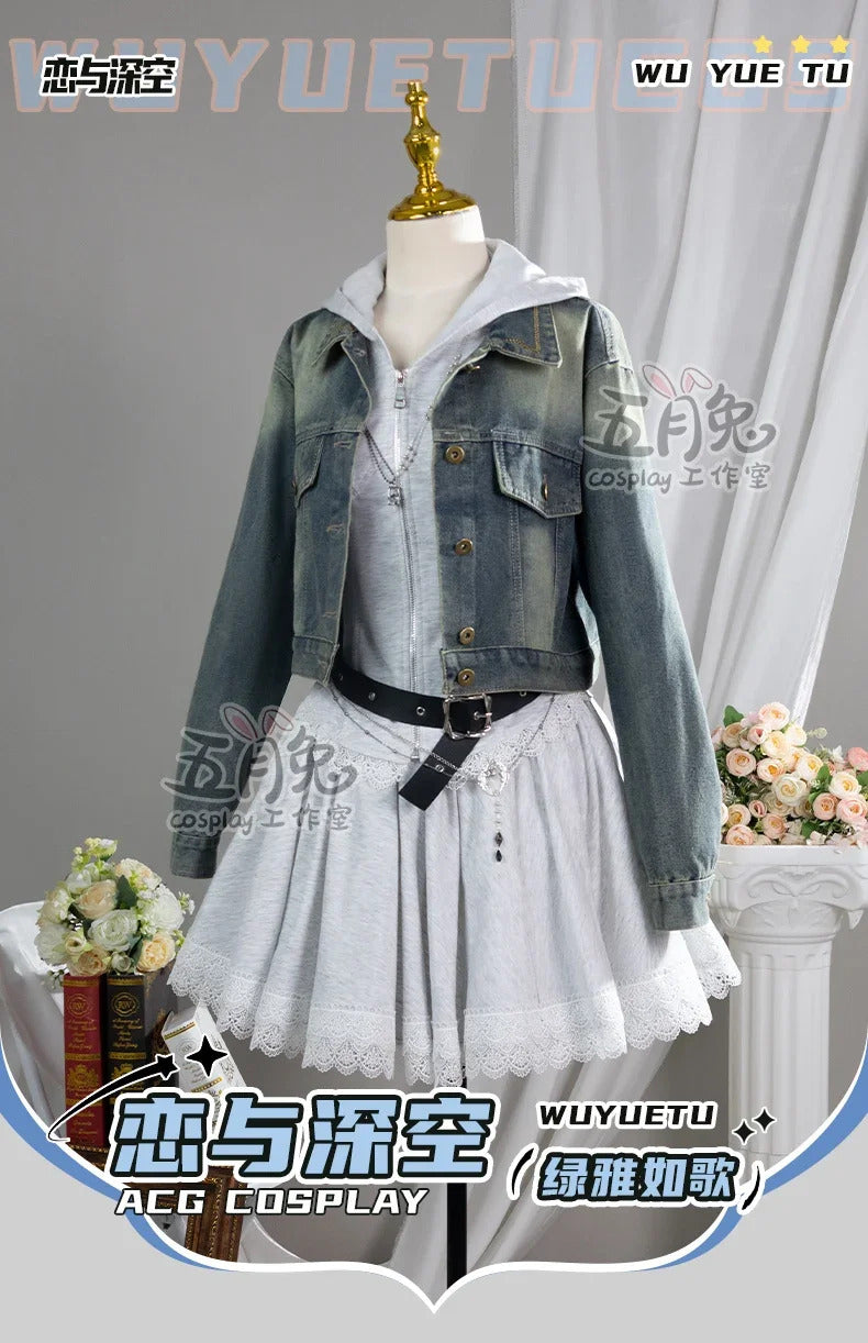 Love and Deepspace Heroines Cosplay Costume Emerald Cadence Halloween Carnival Party Christmas Play Role Clothes Clothing