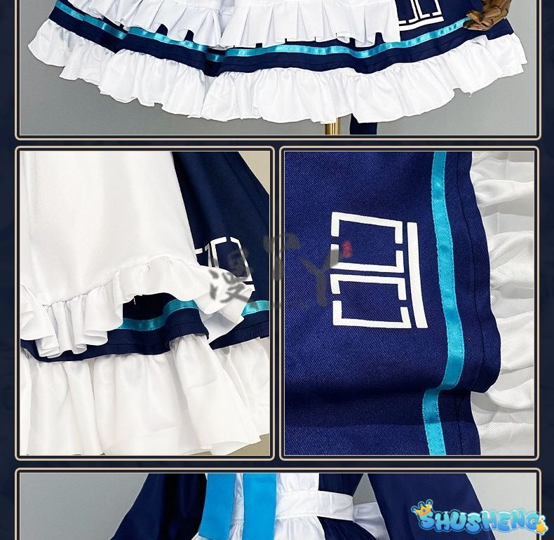 Anime Game Blue Archive Cosplay Saiba Midori Saiba Momoi Costume Maid Uniform Lolita Cat Ears Tail For Halloween Customized