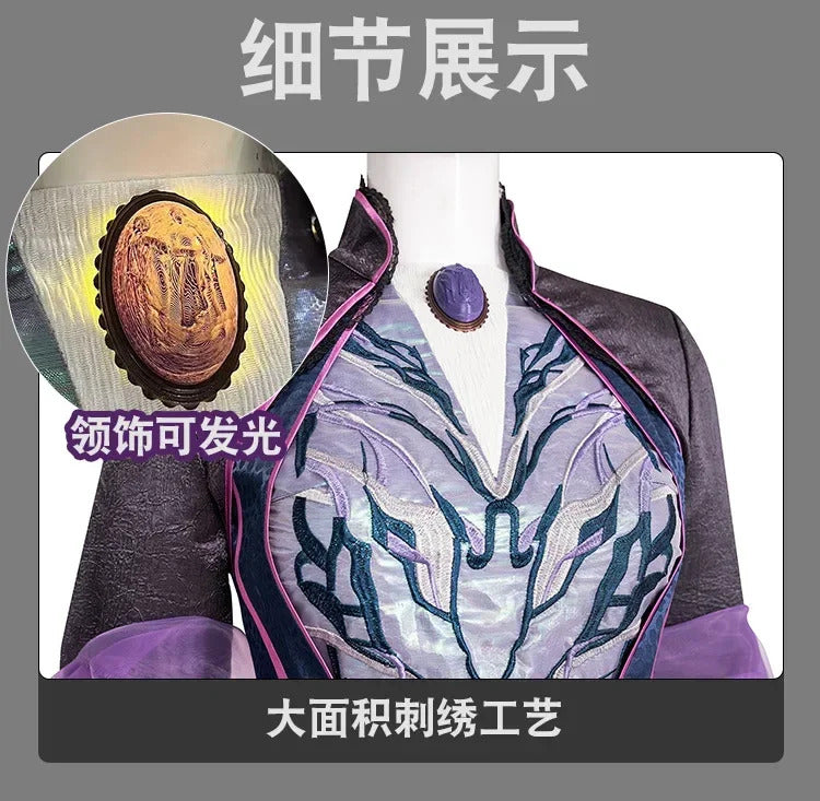 Movie Agatha Harkness Cosplay Agatha Cos All Along Costume New Elegant Dress Coat Shawl Accessories Set Christmas Party Full Set