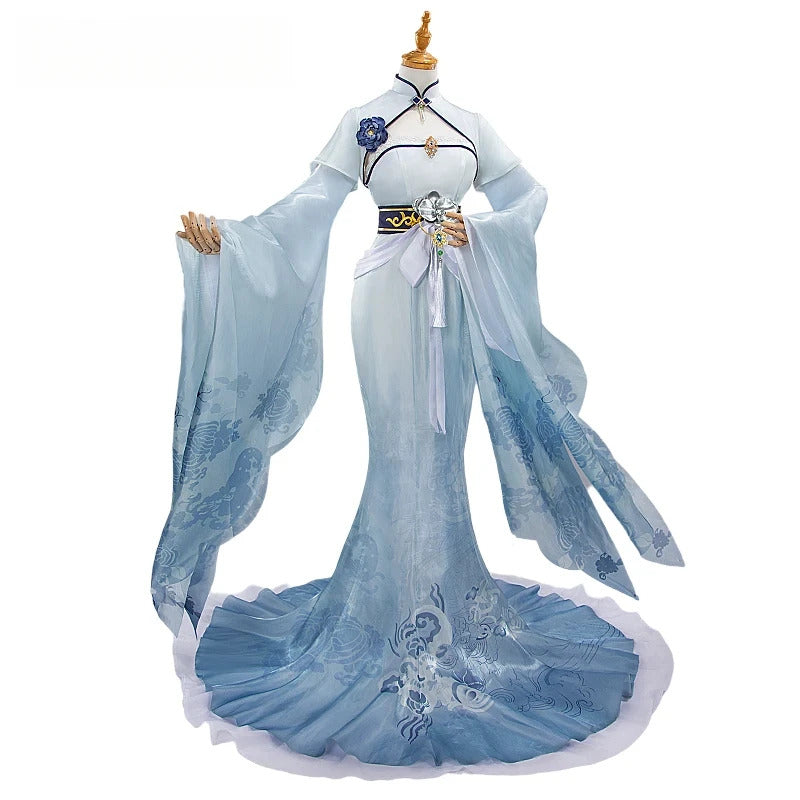 Chen Hai Game Azur Lane Cosplay Costume Halloween Party Chinese Sexy Cheongsam Dress Accessories Props Wig Uniform Woman Set