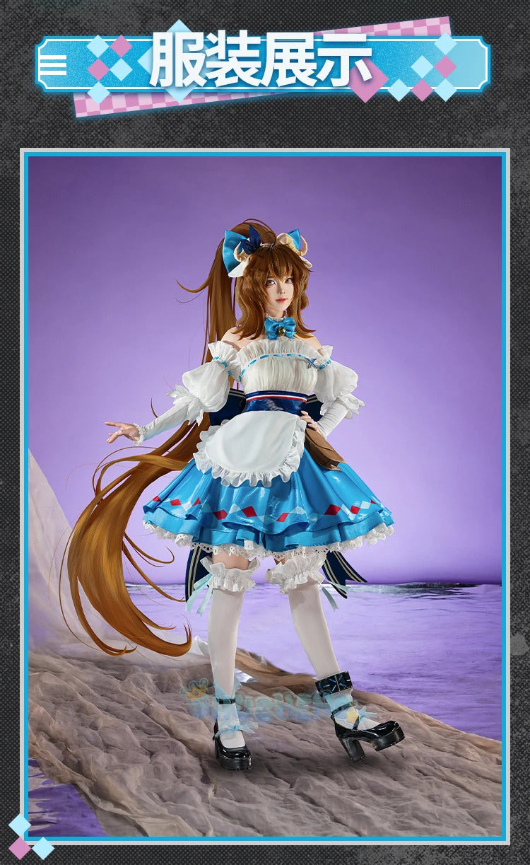 Shusheng Arknights Eyjafjalla A Picnic Before A Long Trip Game Suit Sweet Lovely Dress Cosplay Costume Halloween Party Outfit