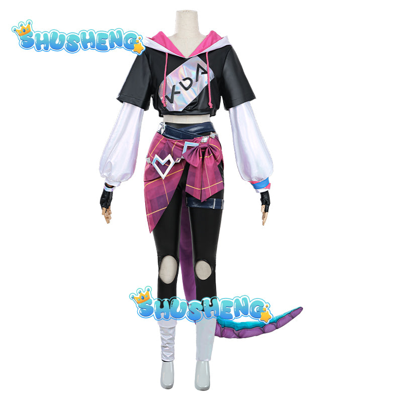 Game League of Legends/LOL Neeko KDA Cosplay Costume Women Super Fan Costume Halloween Party Full Set with Tails The Chameleon
