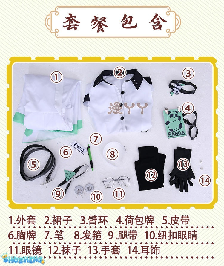 Identity V Emily Dyer Cosplay Costume For Halloween Christmas Festival Survivor Doctor Lydia Con Cloth Wig