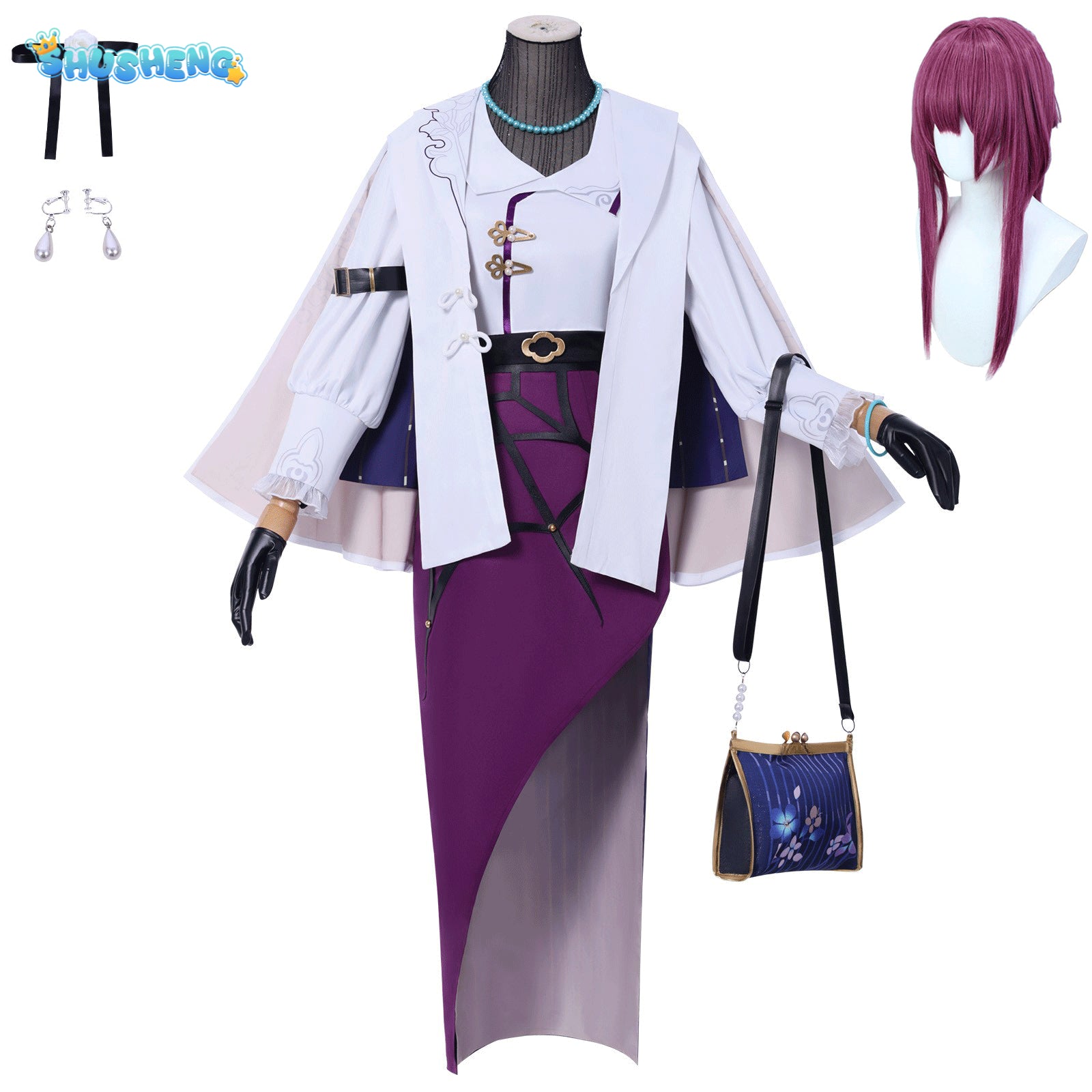 Kafka Honkai Star Rail Fanart Kafka Qipao Dress Cheongsam Cosplay Costume Canival Halloween Role Play Outfits