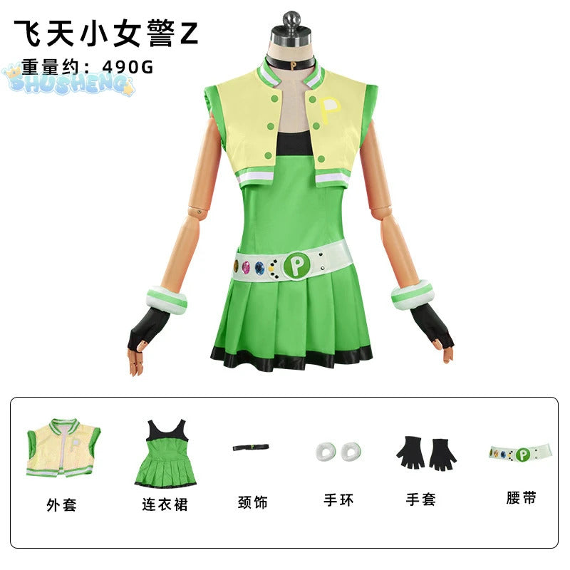 Powerpuff cos Girls Blossom Bubbles Buttercup Cosplay clothing Sweet Loli Hair accessories gloves props Halloween Uniform S-XXXL