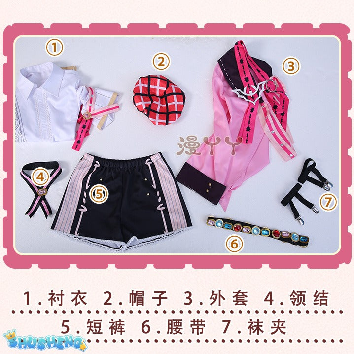Aster Role-playing Costume Game Nu Carnival Aster Cosplay Outfits Halloween Party Set Short Pink Hair Role Play