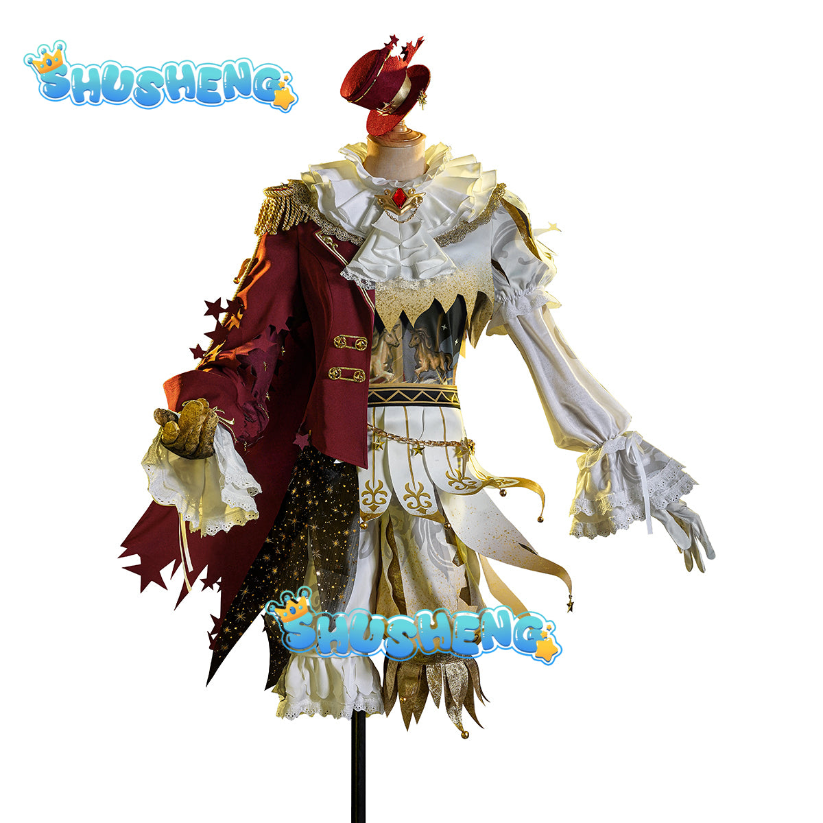 New Identity Ⅴ Mike Morton Cosplay Acrobat Costume Gorgeous knight suit shirt hat accessories props party carnival men women Set