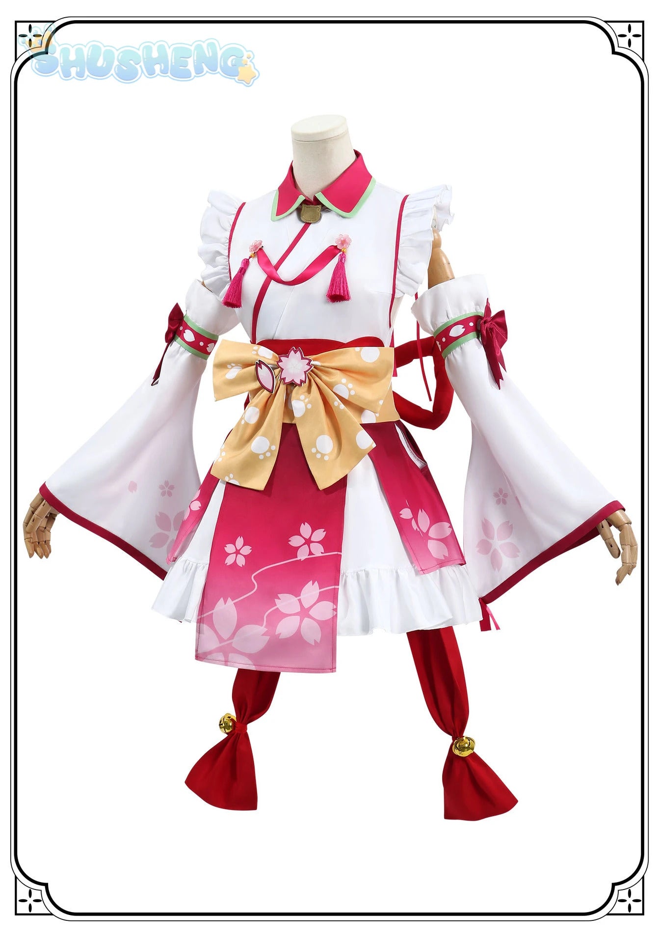 Virtual VTuber Sakura Miko Cosplay Hololive miko Costume Sexy Lolita maid dress wig prop set girls party Christmas gift elite