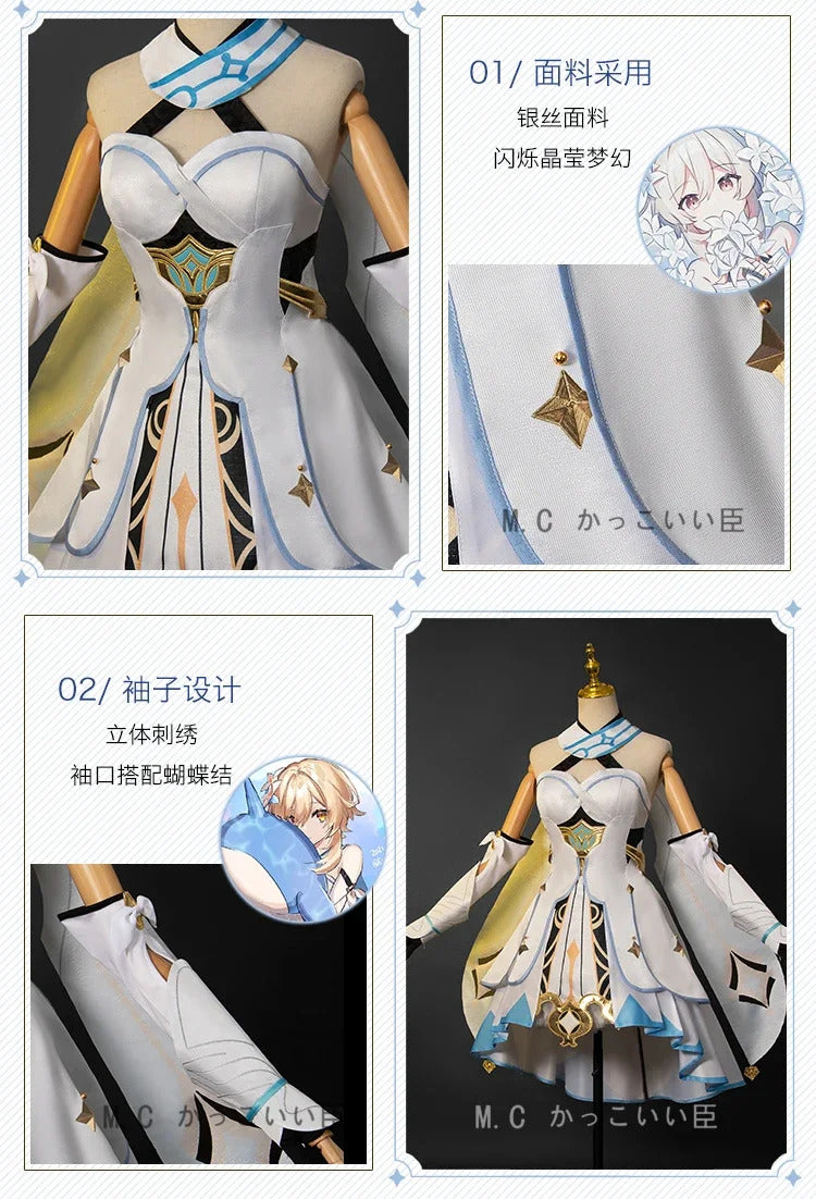 Shusheng-R Lumine Cosplay Game Genshin Impact Lumine Cosplay Costume Christmas Roleplay Costumes Wig Shoes Dress Genshin Impact Cosplay