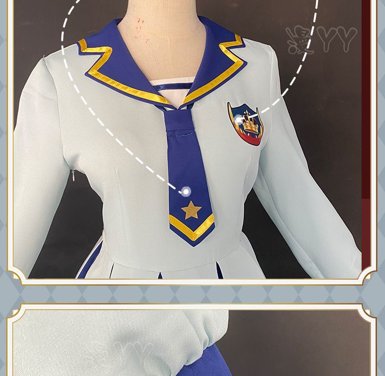 Aikatsu Stars! Costume Nijino Yume Cosplay Dresses School Idol Yume Wigs Headwear Halloween Carnival Schoolgirl Uniform Dress