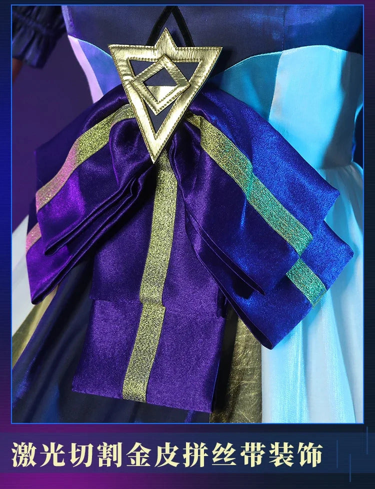 Shusheng-R LOL Gwen Cosplay Costume Dark Gothic Style Ruined Doll Outfit League Legends Cos Women Halloween Party Dress Custom