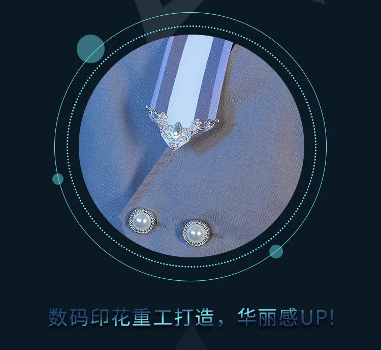 Shusheng-N Love and Deepspace Xavier Cosplay Costume Birthday Outfit Uniform Suit Brooch Halloween Party for Women Men Carnival Props