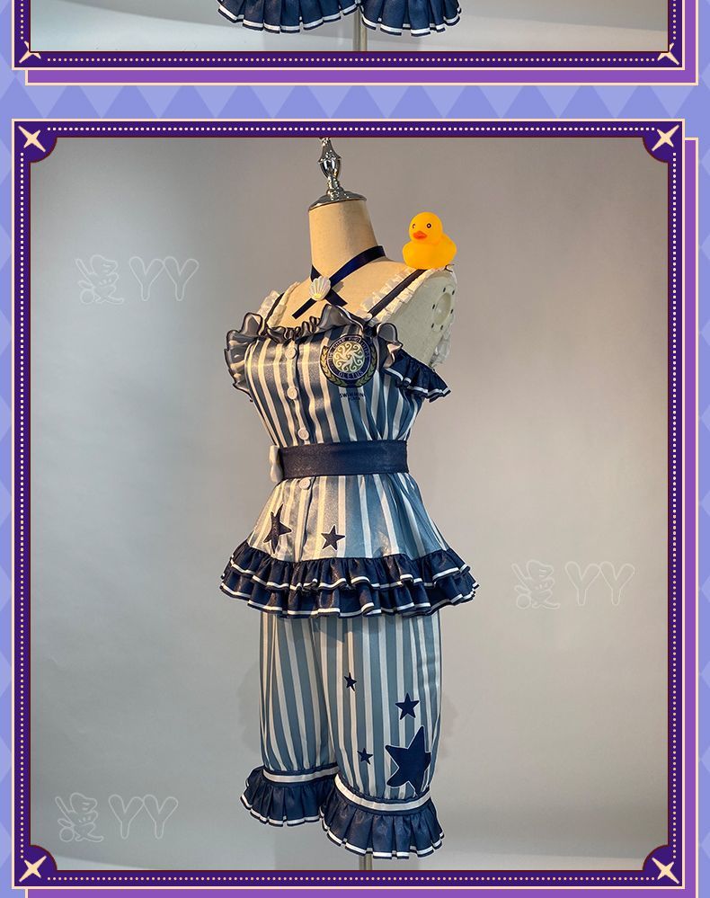 Game Identity V Tracy Reznik Mechanic Re-Swim Cosplay Costume Blue Stripe Swimsuit Glasses Hat Woman Sexy Lovely Carnival Lolita