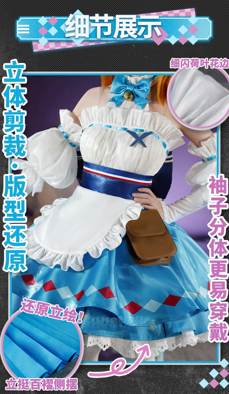 Shusheng Arknights Eyjafjalla A Picnic Before A Long Trip Game Suit Sweet Lovely Dress Cosplay Costume Halloween Party Outfit