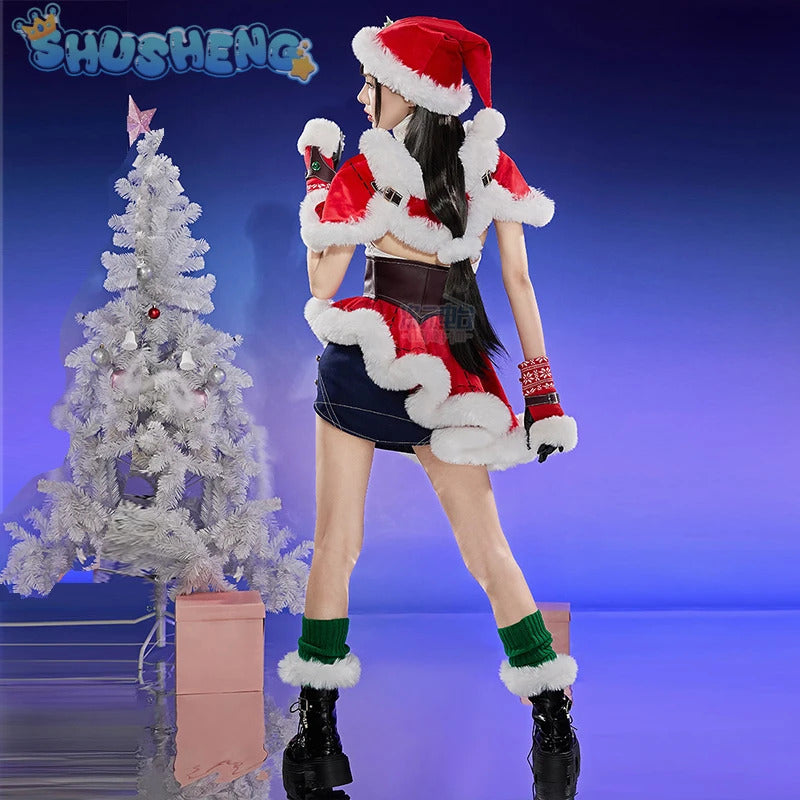 FF14 Tifa Lockhart Cosplay Crisis Core - Final Fantasy XIV Costume Sexy sweet Girl Christmas Party Set Wig Props Tifa New Style