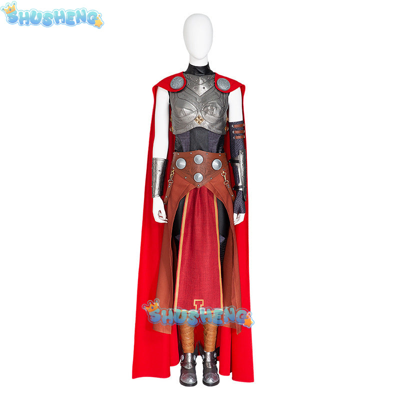 Lady Thor Jane Foster Cosplay Costume Love and Thunder Halloween Party Women's Thor Cape and Uniform Outfits