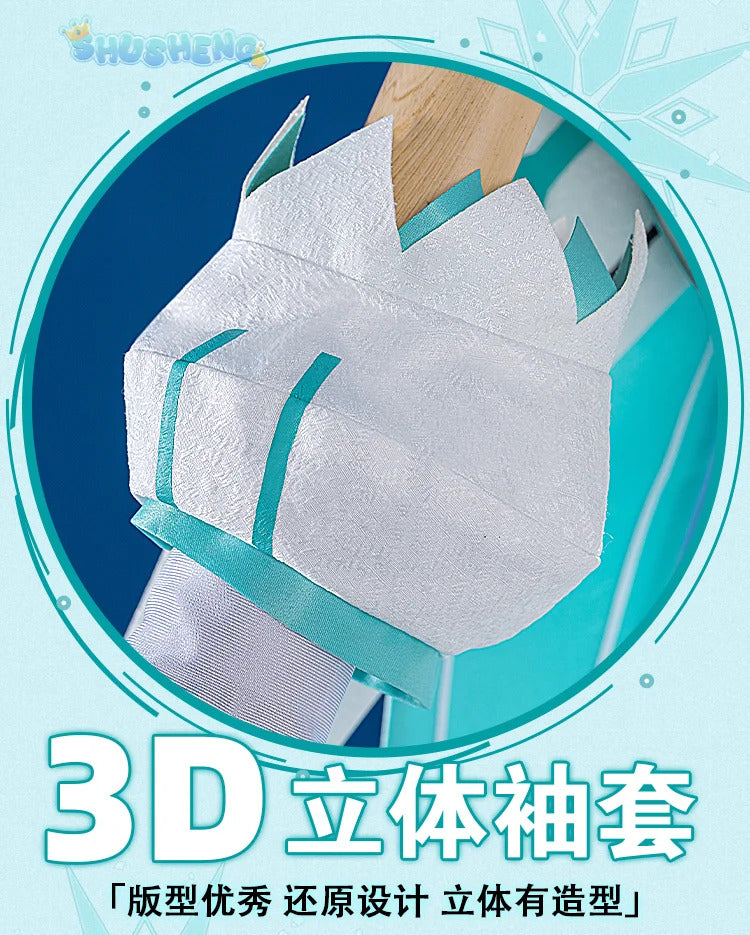 Honkai impact 3rd Kiana kaslana winter Princess cosplay costume cloak and Crown props full set uniform Carnival Halloween set