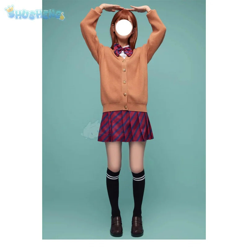 Anime Yamai Ren Komi Can't Communicate Cosplay Costume Halloween Carnival Sweet JK Uniform Sweater Coat Socks Women's Man Set