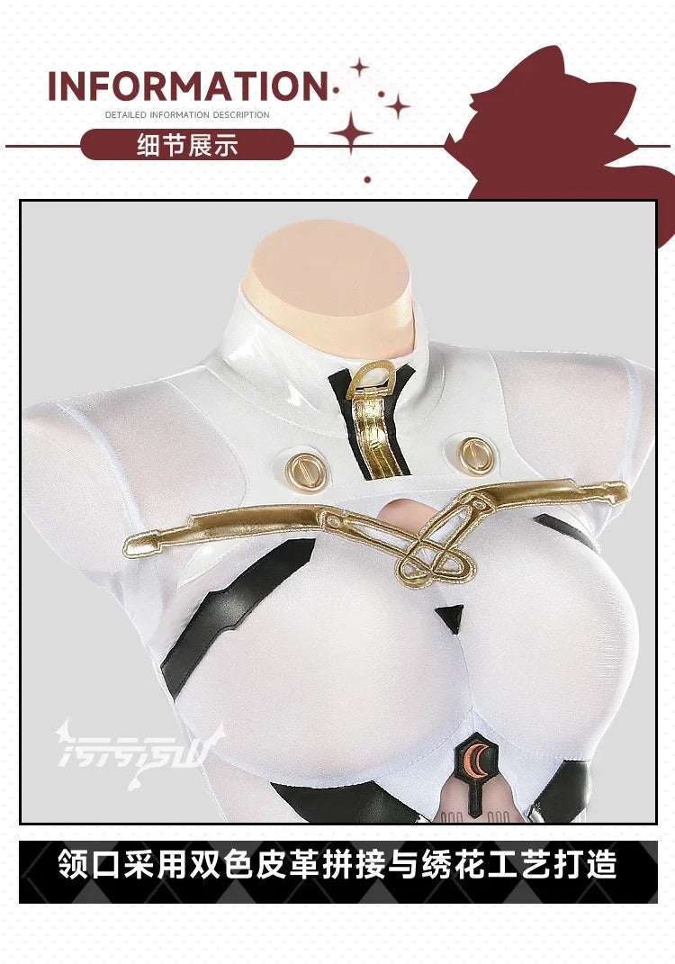Game Azur Lane Admiral Nakhimov Cosplay Costume Women's sexy white tight fitting clothes tail props wig set Halloween uniform