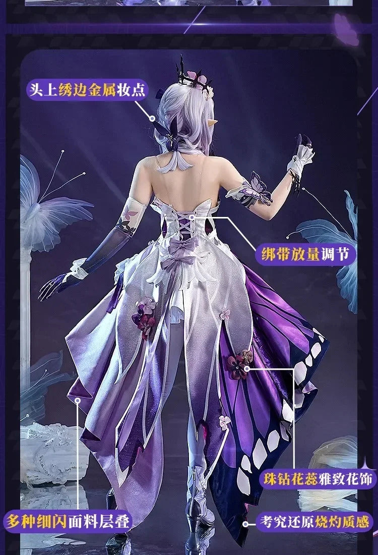 Shusheng Honkai Star Rail Castorice Cosplay Costume Dress Headwear Earrings Halloween Party for Women Girls Carnival Cos Props