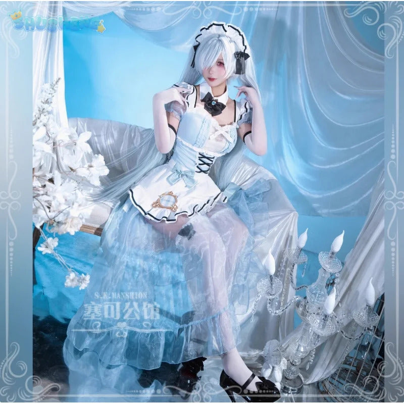 Cinderella Goddess of Victory: Nikke Cosplay Costume Lolita Sweet Maid Dress Accessories Socks Wig Props Halloween Girl Uniform