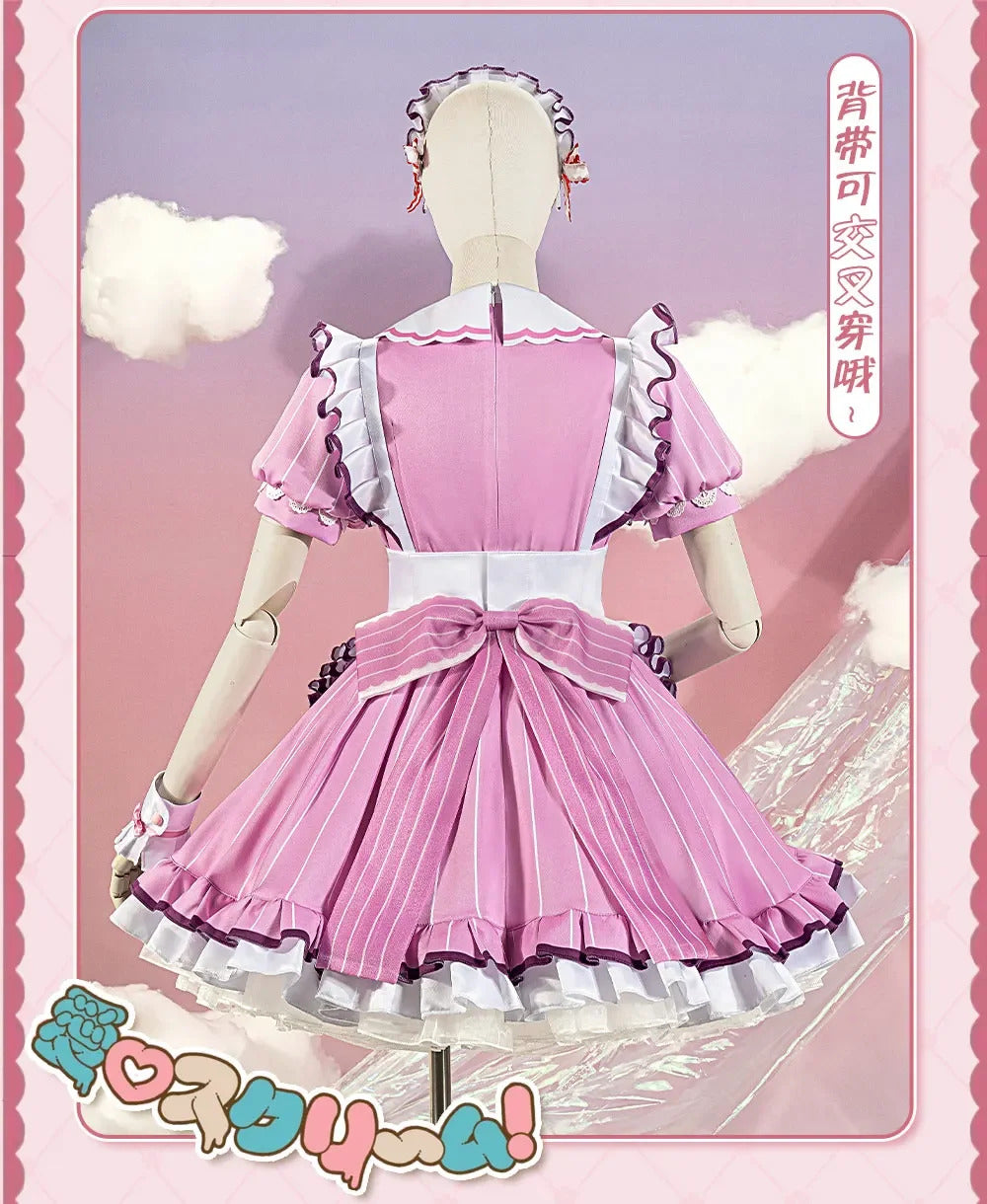 LoveLive!Superstar!!Uehara Ayumu Ruby Kurosawa Wakana Shiki Cosplay Costume Socks Apron Tie Hair Clip Wig Halloween Maid Set