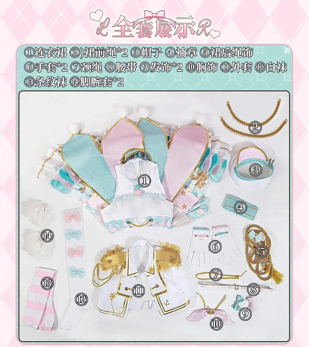 Anime BanG Dream! Kokoro Tsurumaki Cosplay Costume Dress Hat Glove Coat Hat Props Full Set Halloween Sweet Woman Lolita Uniform
