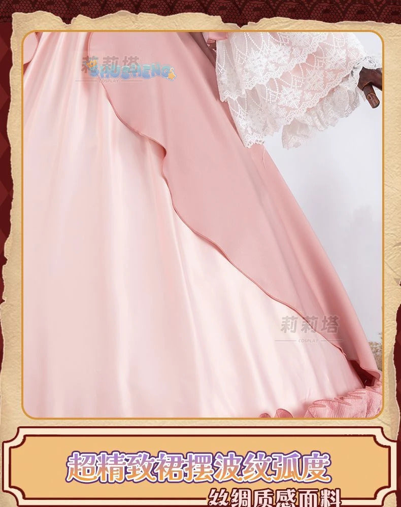 Victoric de Blois Cosplay costume Wig Anise Gosick Pink Dress Maid Lola Uniform Cloak hairpin Halloween Party Girls Women