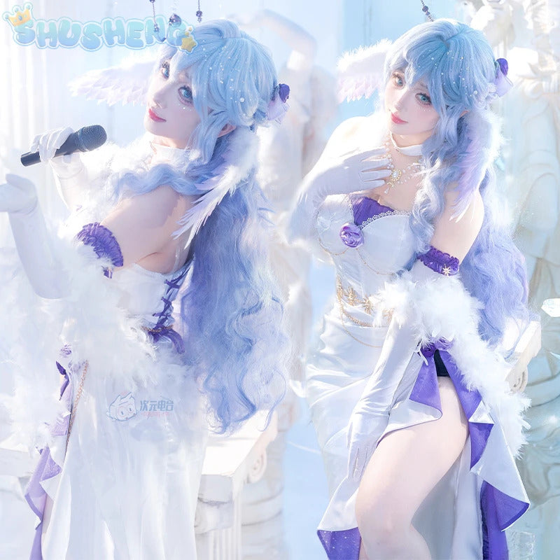 Robin Cosplay Game Honkai: Star Rail Costume Wig Shawl brooch wings accessories gorgeous sexy dress Halloween Christmas uniform
