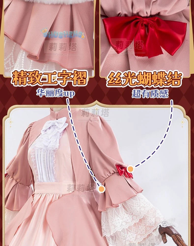 Victoric de Blois Cosplay costume Wig Anise Gosick Pink Dress Maid Lola Uniform Cloak hairpin Halloween Party Girls Women