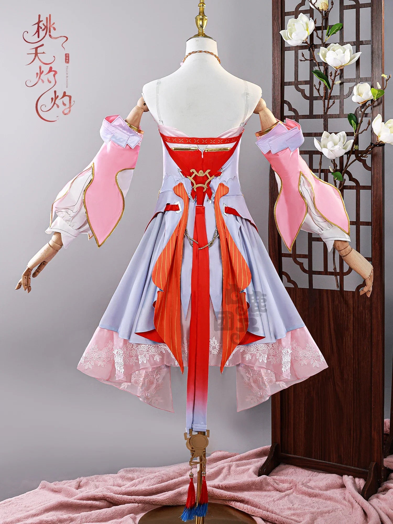 Wuthering Waves Jinhsi Peach Blossom Cosplay Costume New Skin Dress Uniform Jinzhou Magistrate Jue Halloween Party for Women