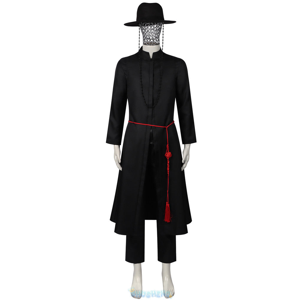 kpop cosplay Huntrix KPop Demon Hunters Sajaboys Cosplay Handsome Uniform Jinu Vampire Goth Punk Long Coat Korea Idol Halloween Suit