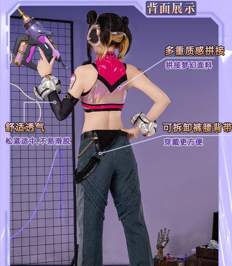 Game Juno OVERWATCH2 Cosplay OW Linkage Girl Goup Costume Halloween Party Sweet Women Uniform Props Accessories Set