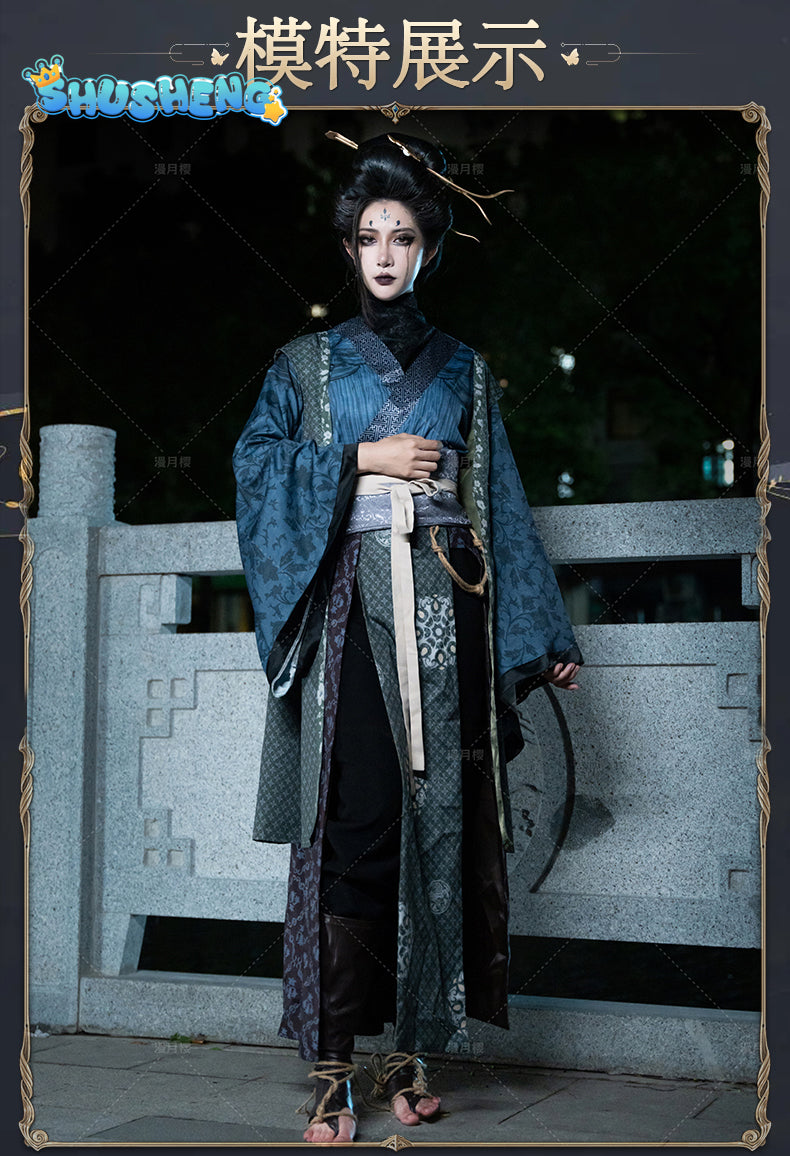 Black Myth Wukong Goblin Fourth Sister Cosplay Costume Game Uniform Hanfu Headwear Halloween Party for Women Props