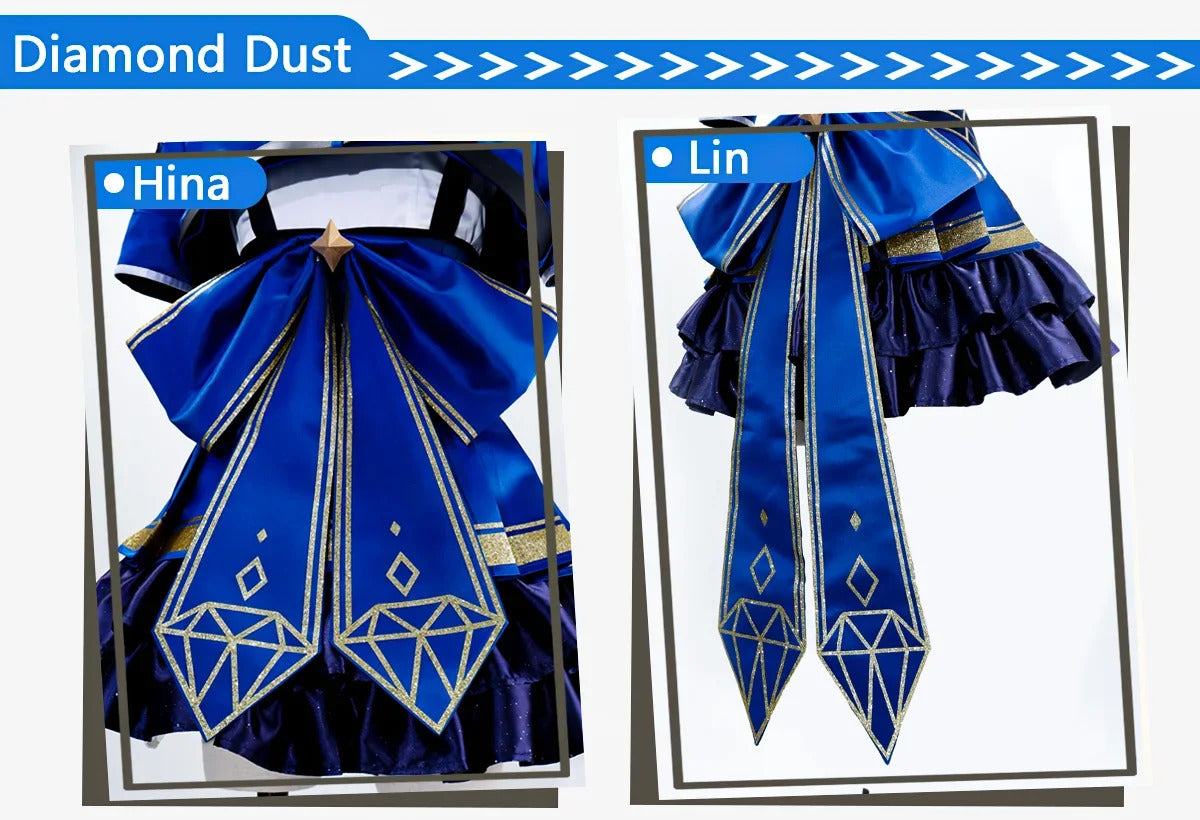 Diamond Dust Hina Rin Nana Ai Cosplay GIRLS BAND CRY gbc hina Costume Halloween Party Fashion Dress Wig Props Uniform Woman Set