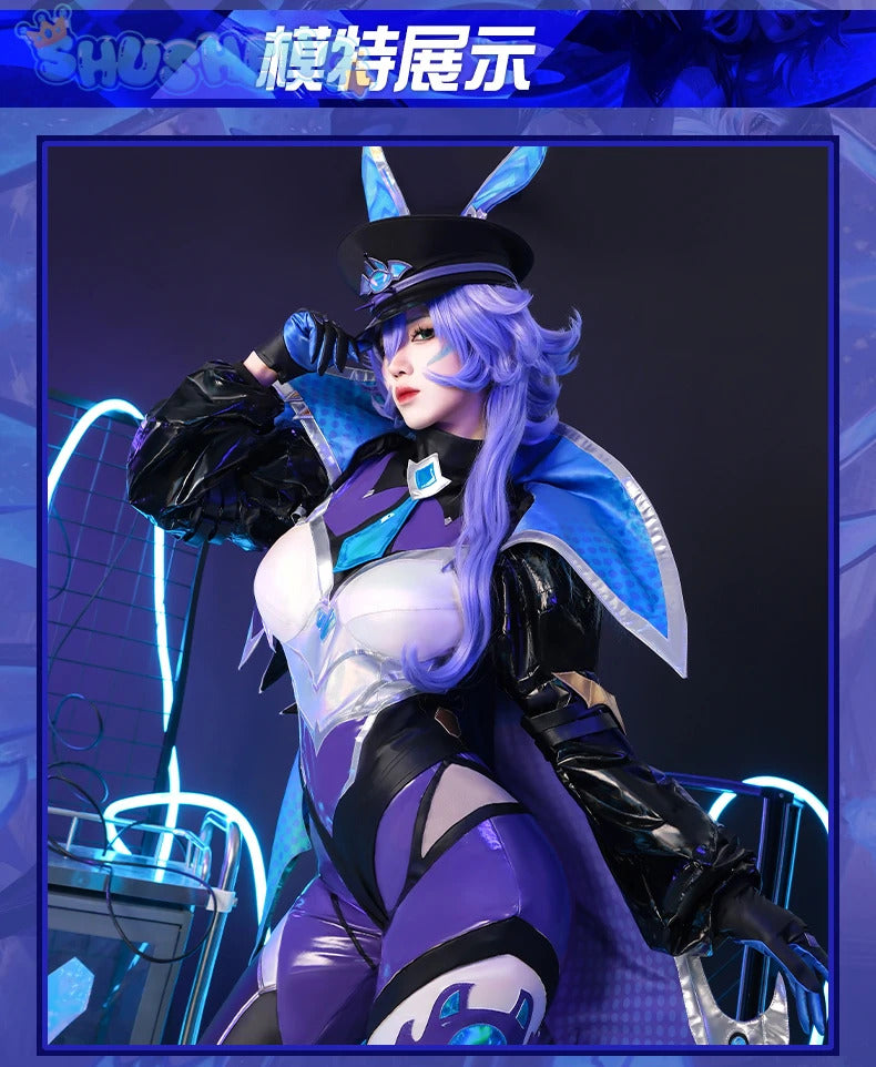 Game LOL battle bat Xayah cosplay costume uniform coat cloak hat gloves women Halloween party Carnival role play outfits