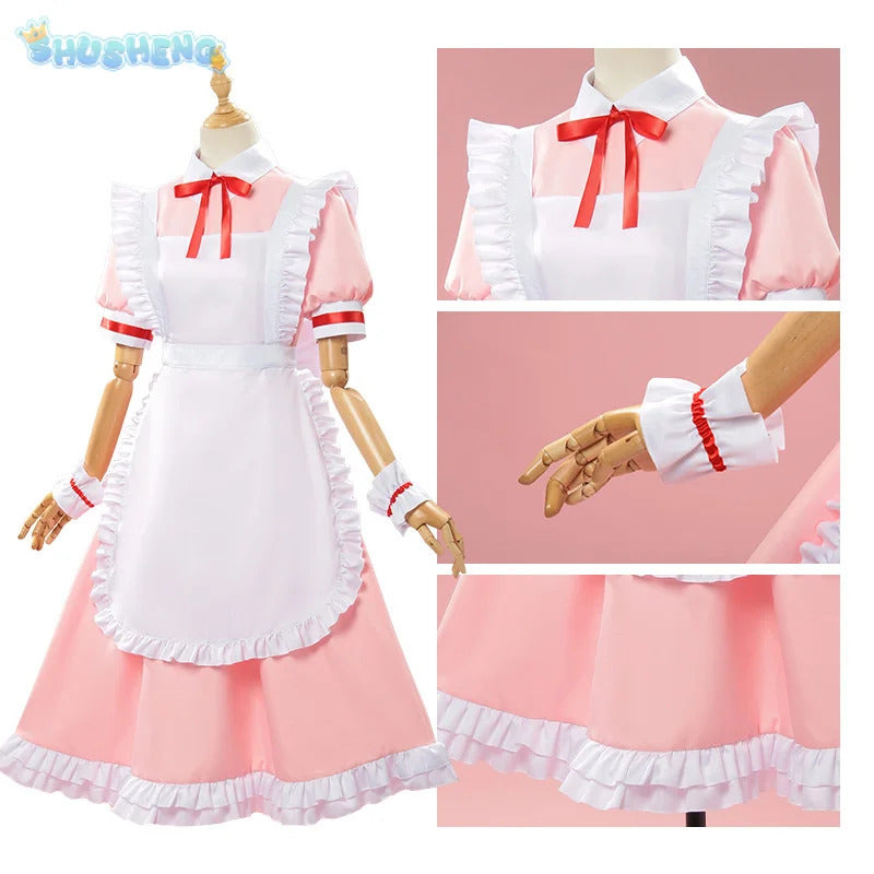 Anime Kaname Madoka Puella Magi Madoka Magica Cosplay Costume Halloween party pink maid dress Lolita girl sweet uniform set