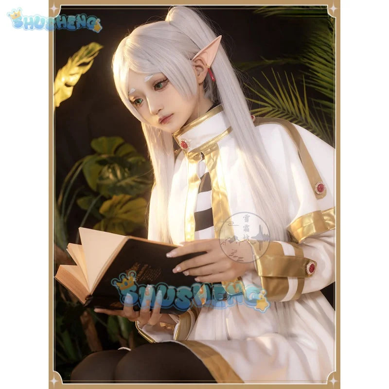 Anime Frieren bei der Beerdigung Cos Frieren Cosplay Kostüm Kleid komplettes Set