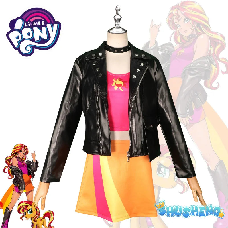 Anime Little Pony Cosplay Sunset Shimmer Costume Lovely Princess Skirt Uniform Suit Outfit Halloween Christmas Party Fashion